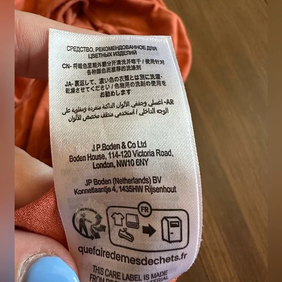 BODEN Gathered Jersey Midi Dress size 12R Kumquat Orange  
Style D0703-BGR - Picture 6 of 10